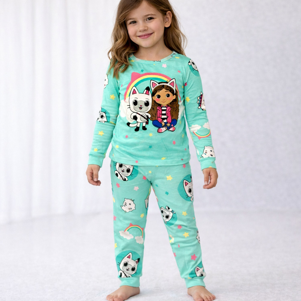 Gabby’s Dollhouse Pajama Set Girls Size 4 Cotton Snug Fit PJ Place NWT